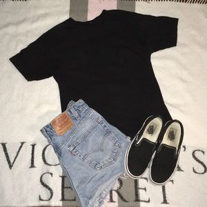 PacSun LA Black on Black Rose T-shirt